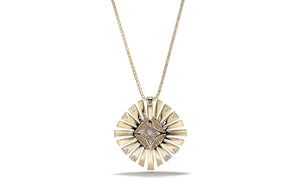 D Flawless Diamond Necklace set in 18K Yellow Gold