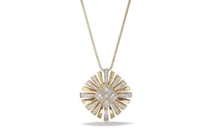 D Flawless Diamond Necklace set in 18K Yellow Gold