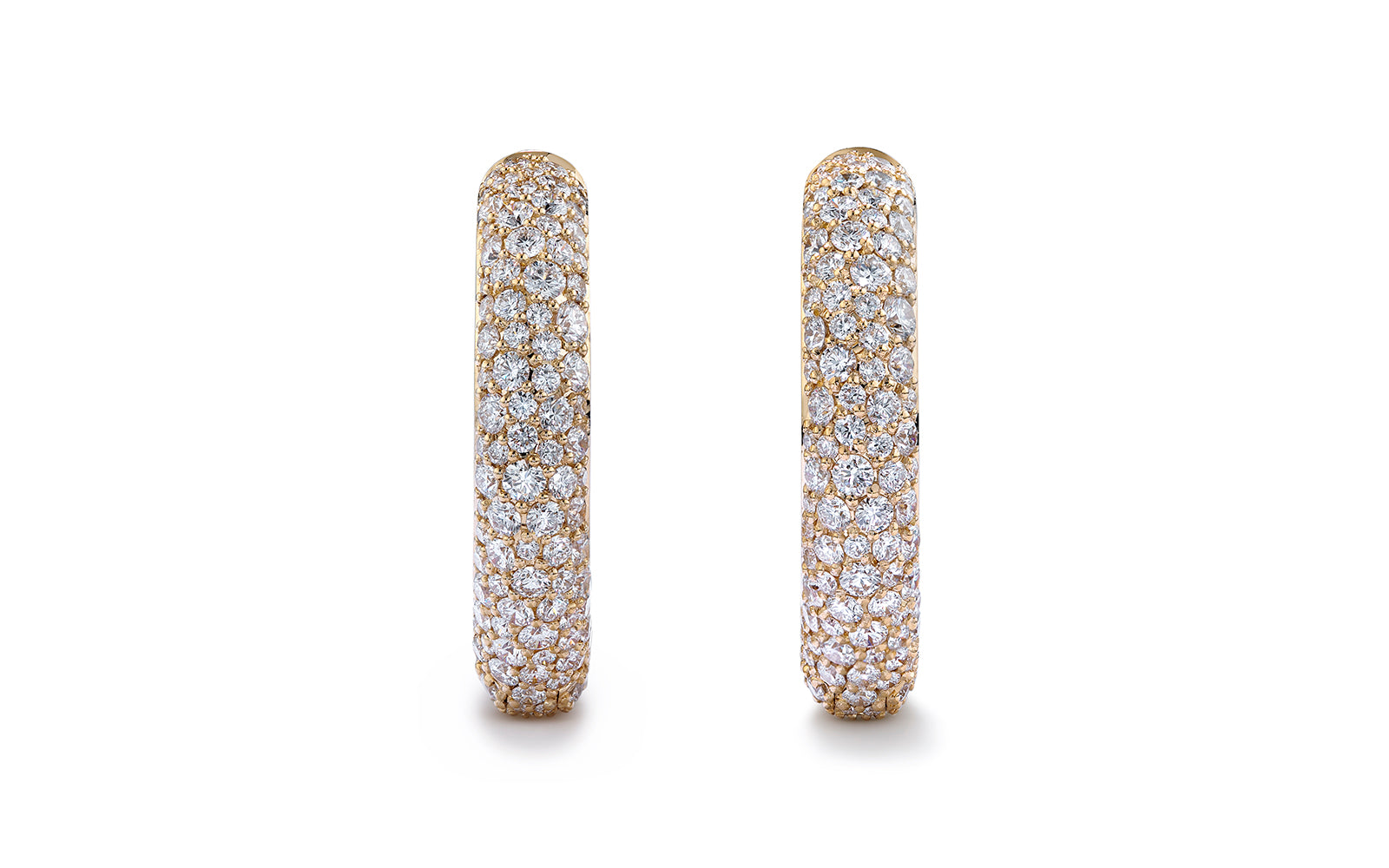 D Flawless Diamond Earrings set in 18K Yellow Gold