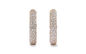 Micro Pave 4.16ct D Flawless Diamond Earrings set in 18K Yellow Gold