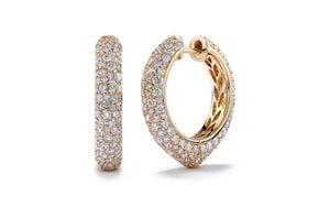 D Flawless Diamond Earrings set in 18K Yellow Gold