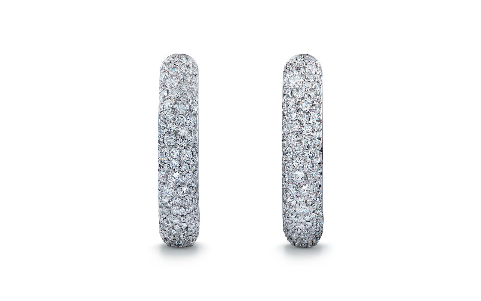 Micro Pave 4.16ct D Flawless Diamonds Earrings set in 18K White Gold