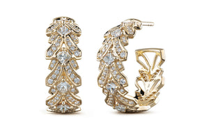 D Flawless Diamond Earrings set in 18K Yellow Gold
