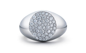 Full Moon Pinky 0.67ct D Flawless Diamond Ring set in Platinum