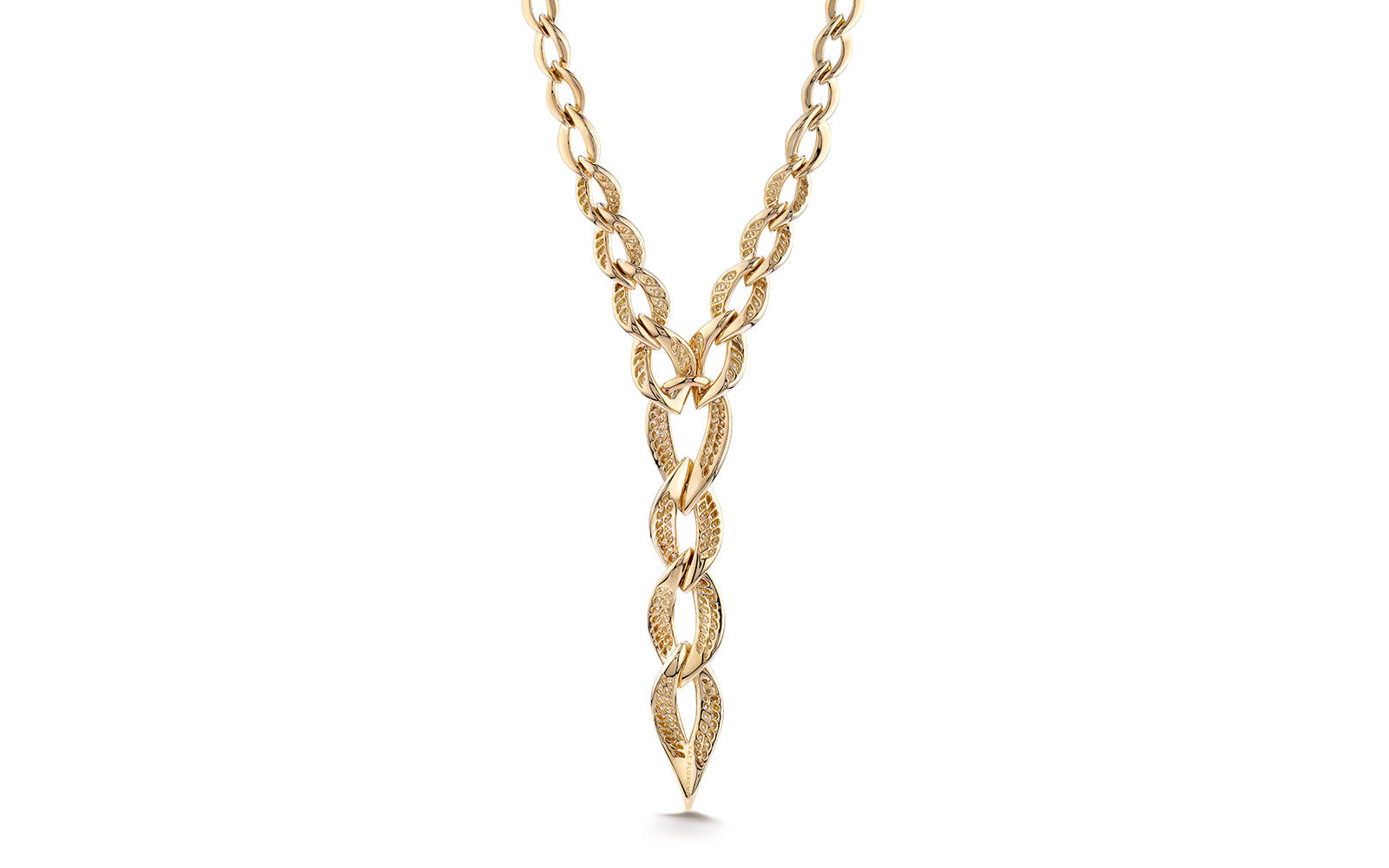 Connected 1.71ct D Flawless Diamond Necklace set in 18K Yellow Gold