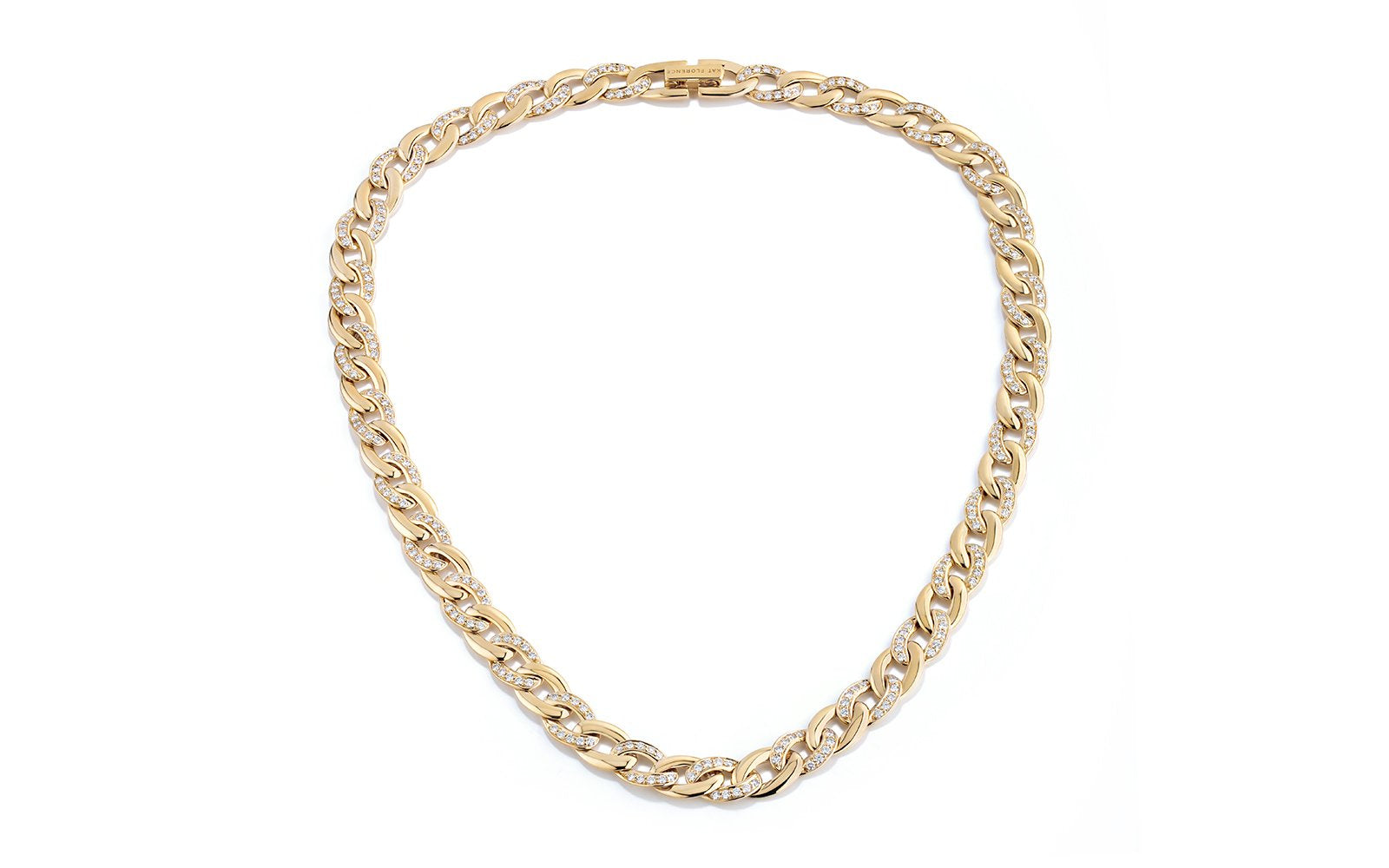 D Flawless Diamond Necklace set in 18K Yellow Gold