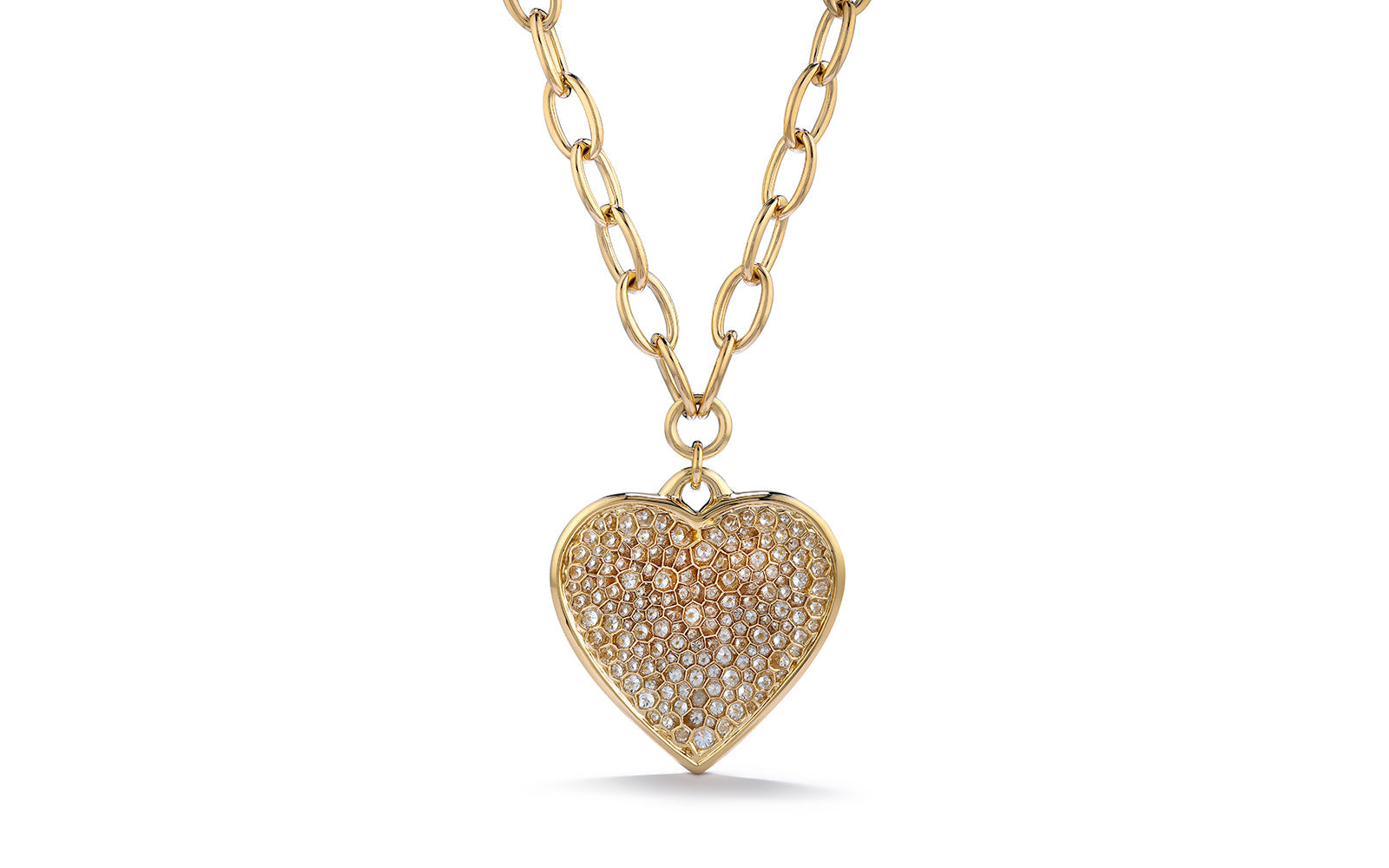 Diamond Sweetheart  2.77ct D Flawless Diamond Necklace set in 18K Yellow Gold