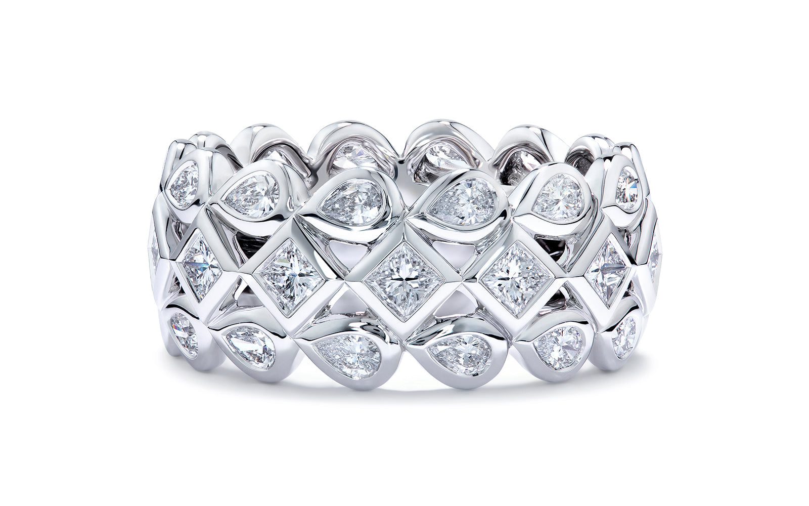 The Princess Pear 2.83ct D Flawless Diamond Ring set in 18K White Gold