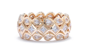 The Princess Pear 2.83ct D Flawless Diamond Ring set in 18K Yellow Gold