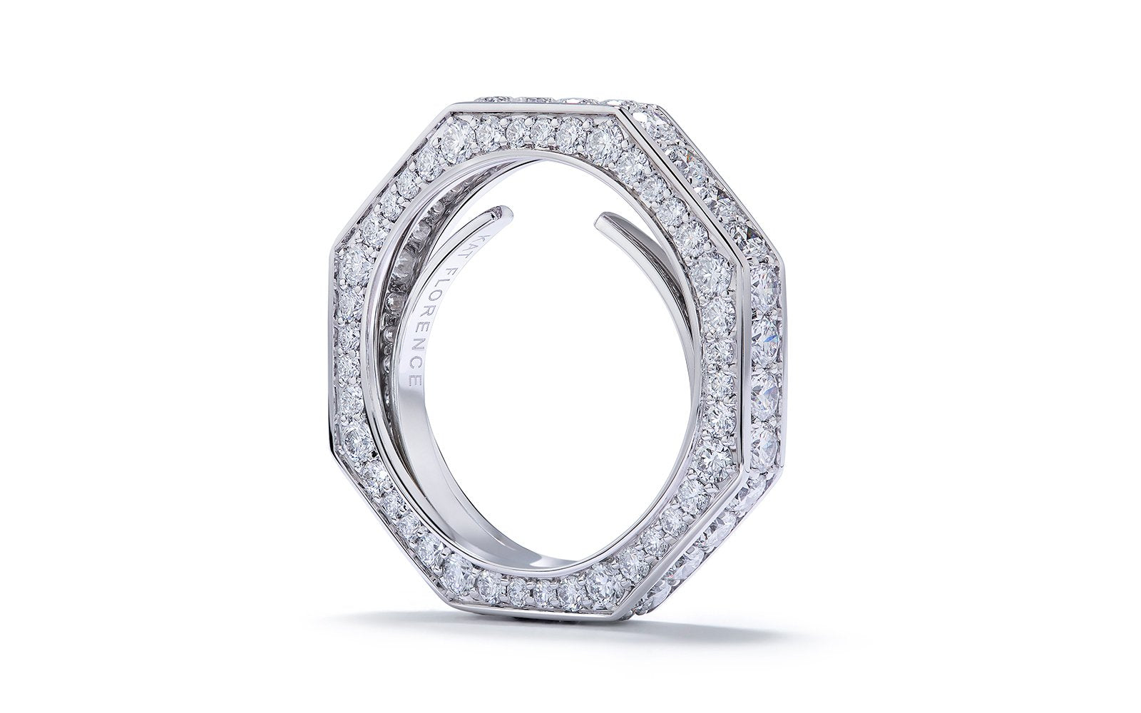 D Flawless Diamond Ring set in 18K White Gold