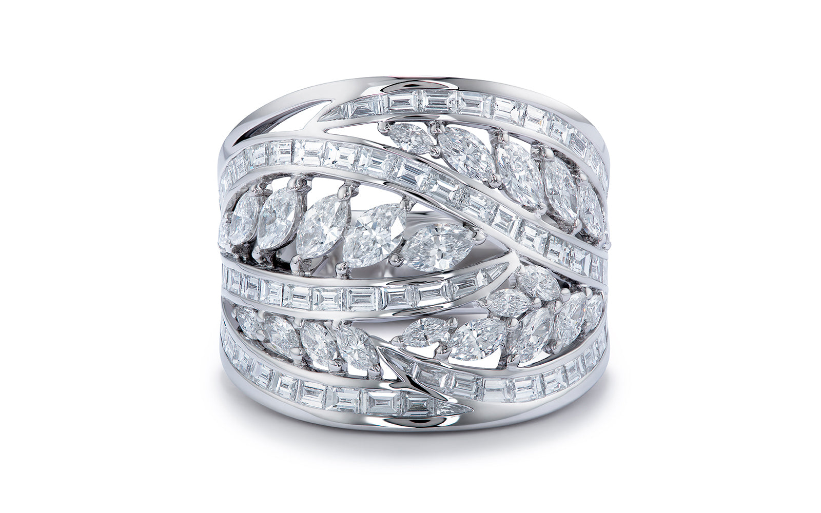 Twisted Vines 3.61ct D Flawless Diamonds Ring set in Platinum