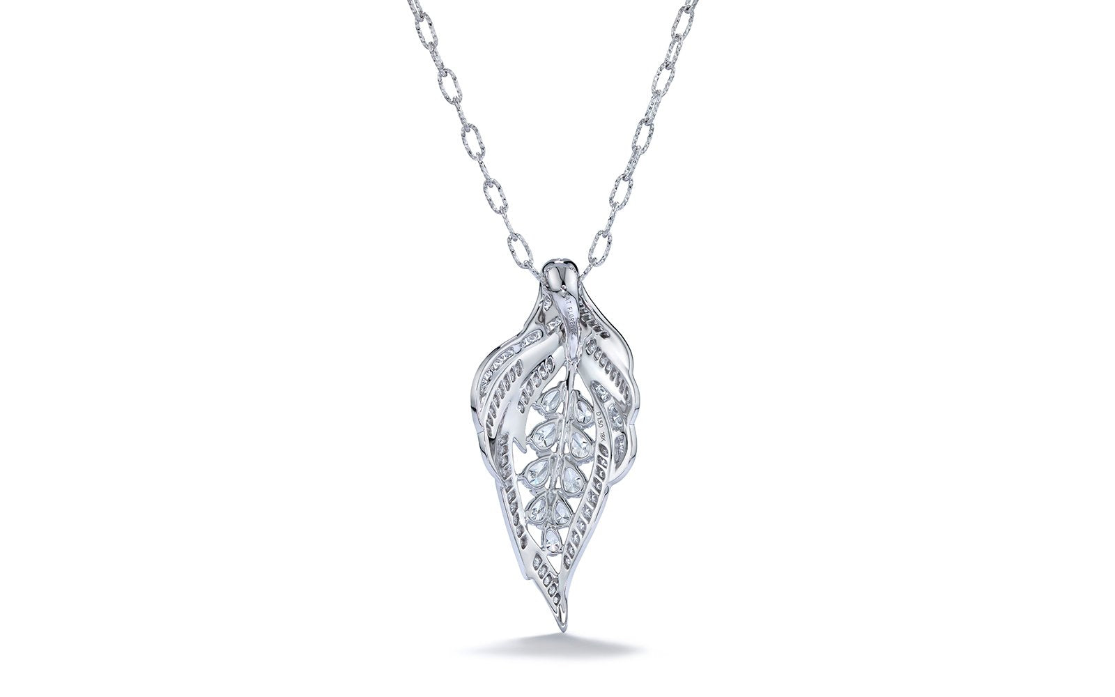 D Flawless Diamond Necklace set in 18K White Gold
