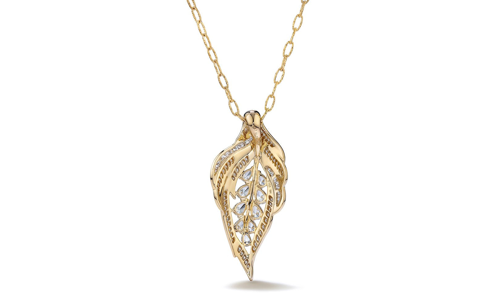 1.50ct D Flawless Diamond Necklace set in 18K Yellow Gold