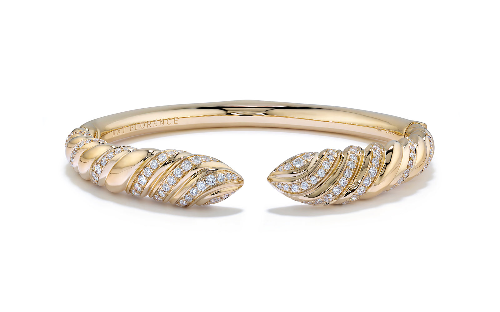 Cyclone 1.48ct D Flawless Diamond Bangle set in 18K Yellow Gold