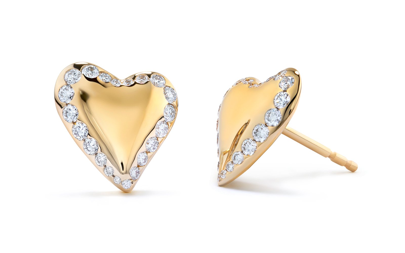 0.5ct D Flawless Diamond Earrings set in 18K Yellow Gold