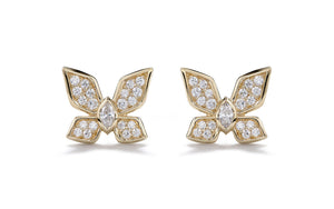 D Flawless Diamond Earrings set in 18K Yellow Gold