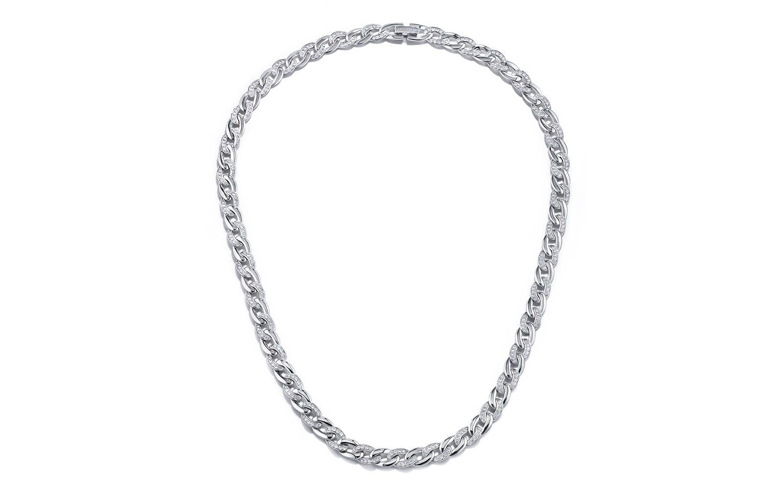 D Flawless Diamond Necklace set in 18K White Gold