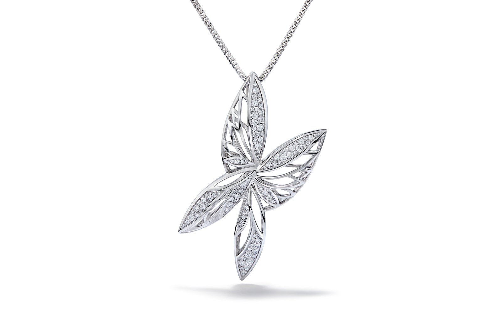 D Flawless Diamond Necklace set in 18K White Gold
