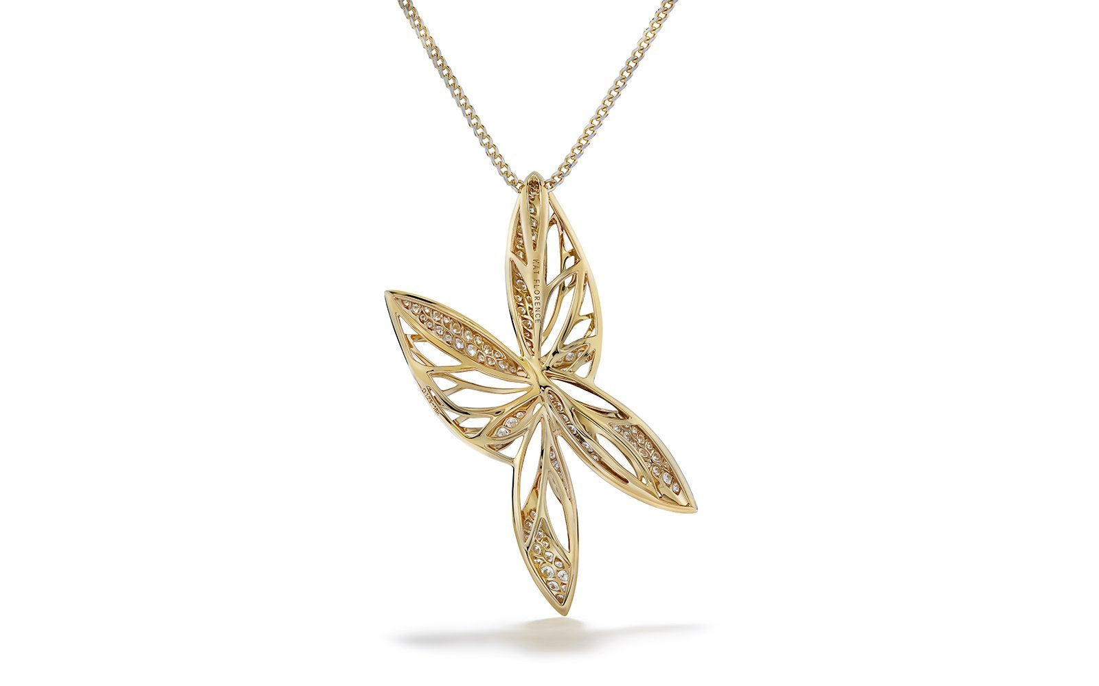D Flawless Diamond Necklace set in 18K Yellow Gold