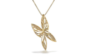 1.23ct D Flawless Diamond Necklace set in 18K Yellow Gold