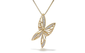D Flawless Diamond Necklace set in 18K Yellow Gold