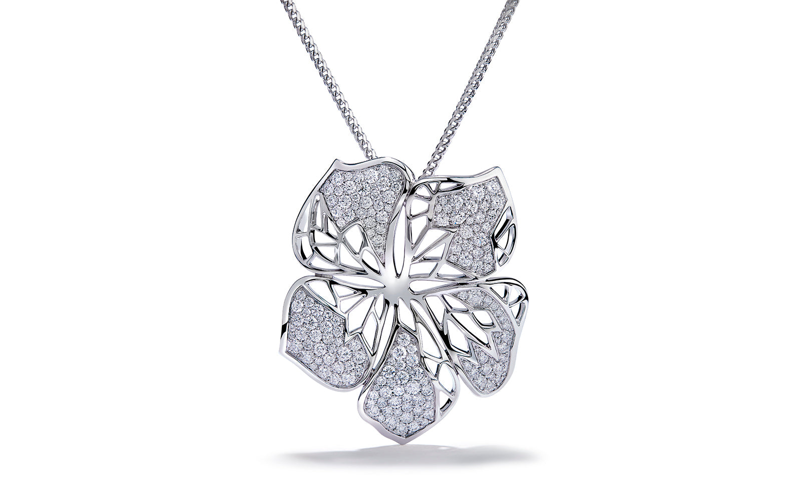 3.23ct D Flawless Diamonds Necklace set in 18K White Gold
