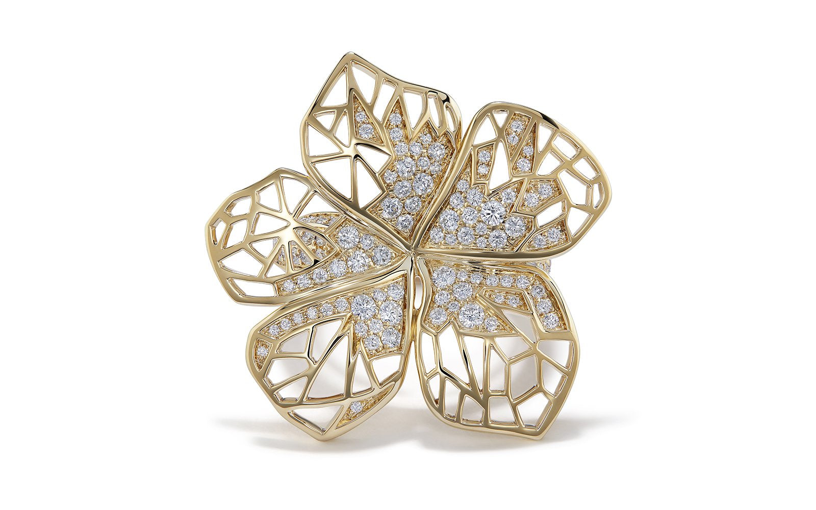 D Flawless Diamond Ring set in 18K Yellow Gold