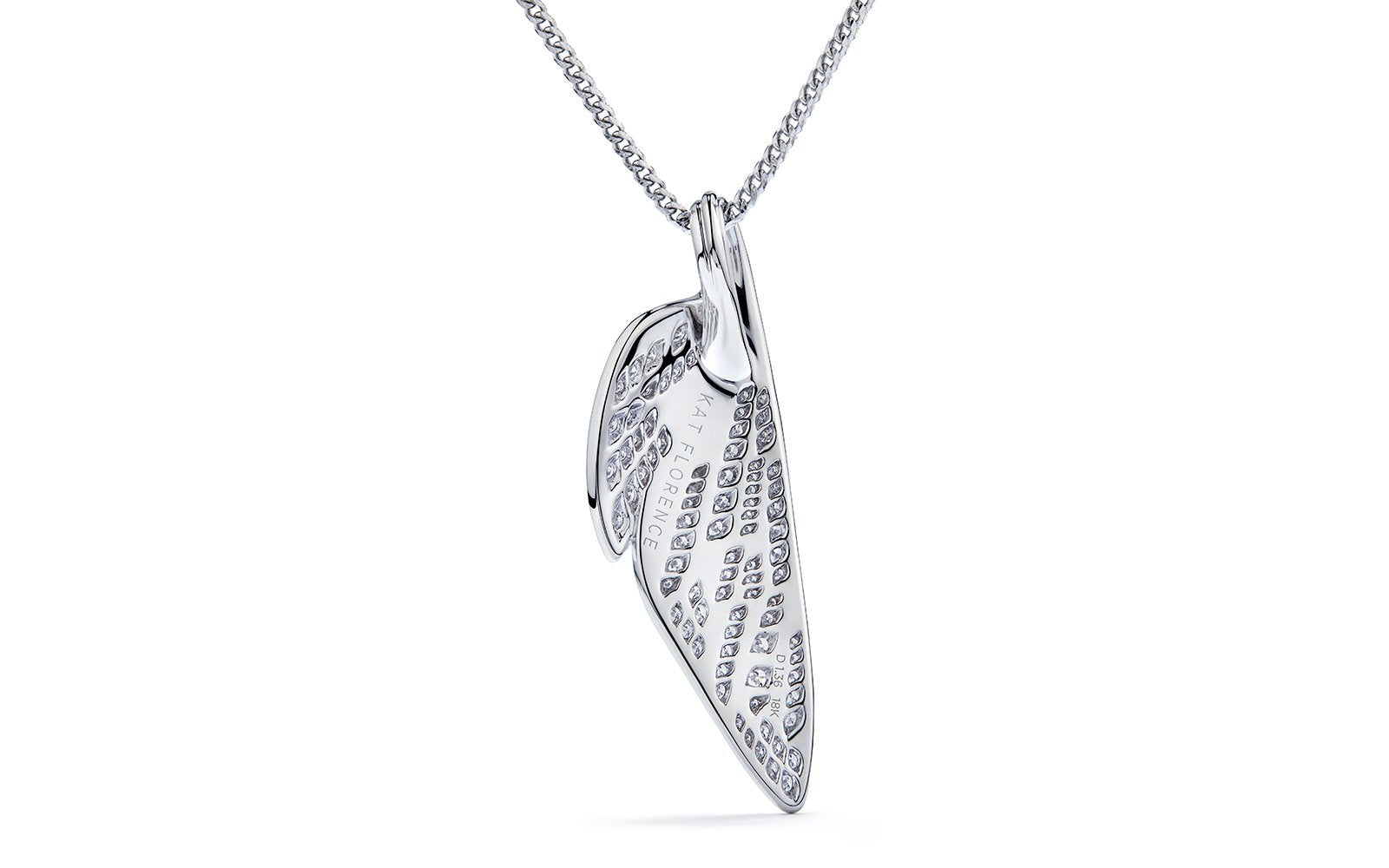 D Flawless Diamond Necklace set in 18K White Gold