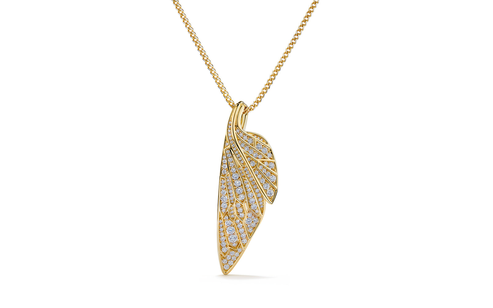 D Flawless Diamond Necklace set in 18K Yellow Gold
