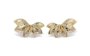 0.38ct D Flawless Diamond Earrings set in 18K Yellow Gold