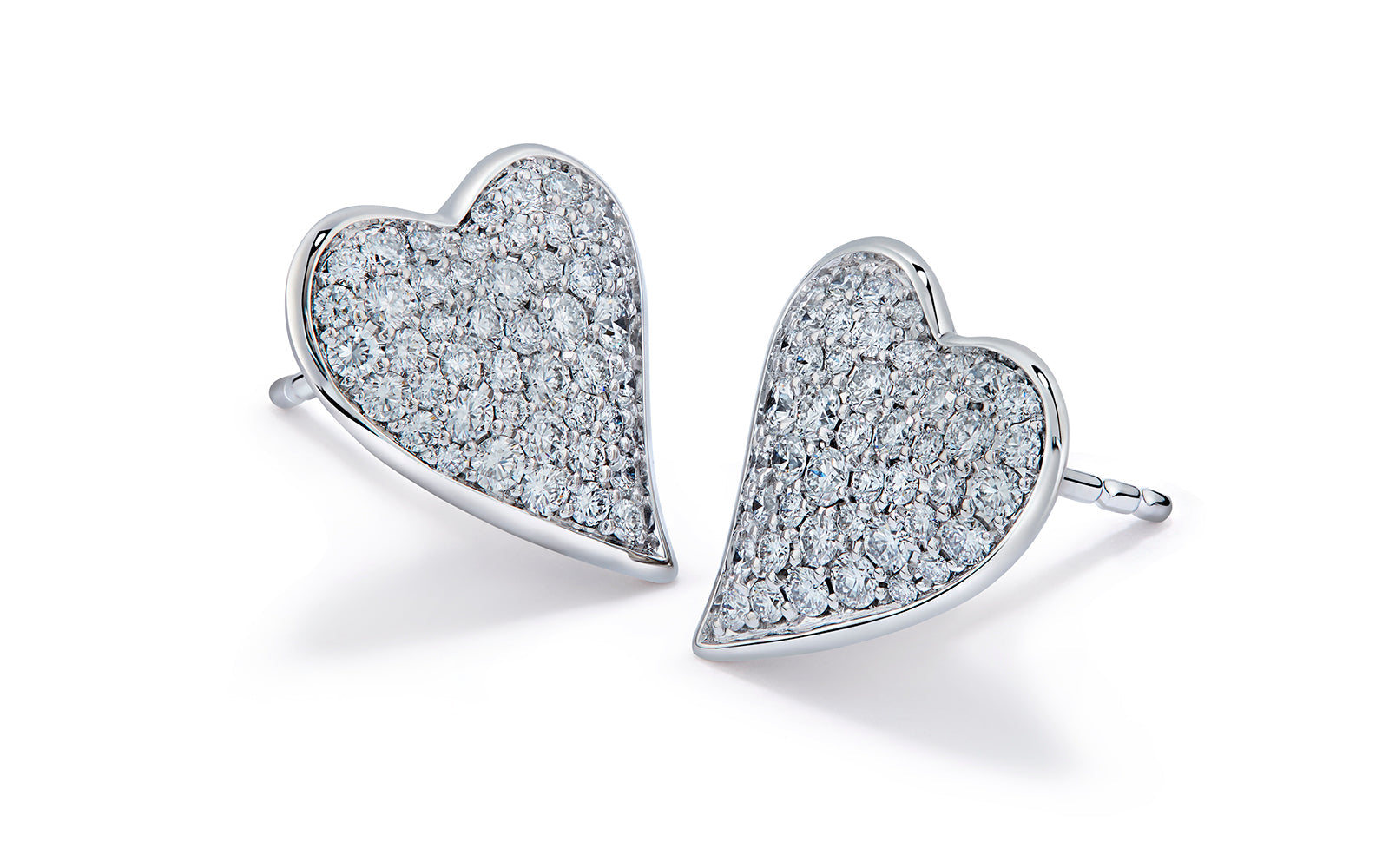 Diamond Sweetheart 0.80ct D Flawless Diamond Earrings set in 18K White Gold