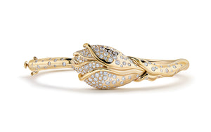 2.85ct D Flawless Diamonds Bangle set in 18K Yellow Gold
