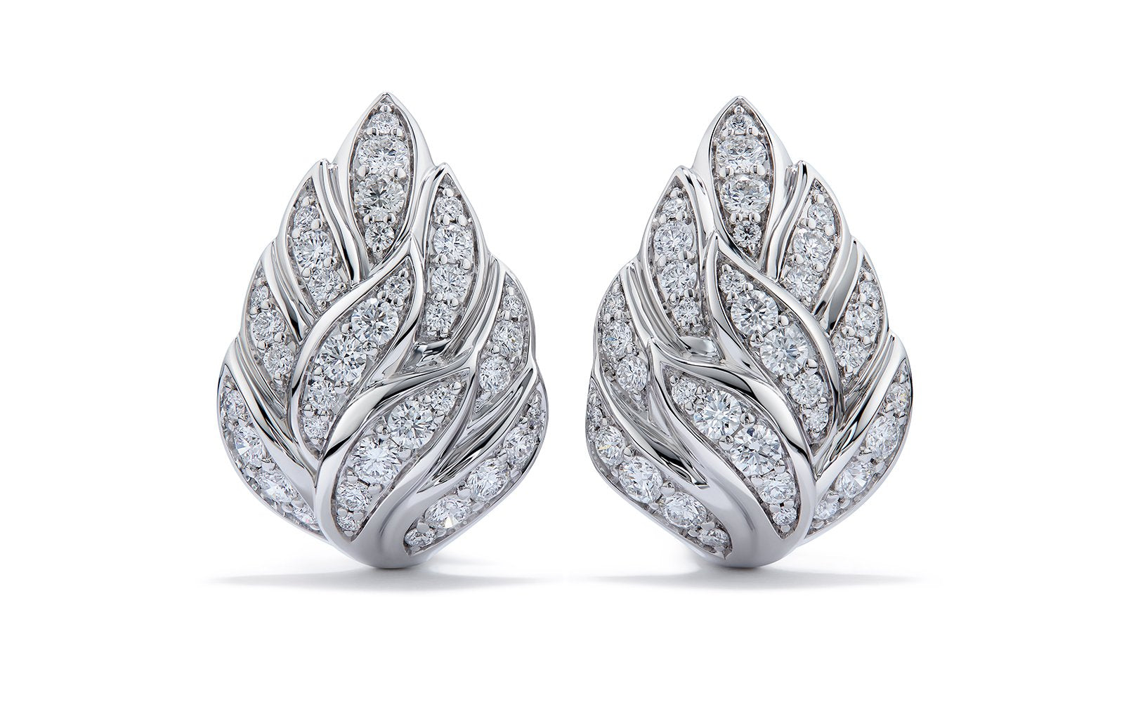 D Flawless Diamond Earrings set in 18K White Gold