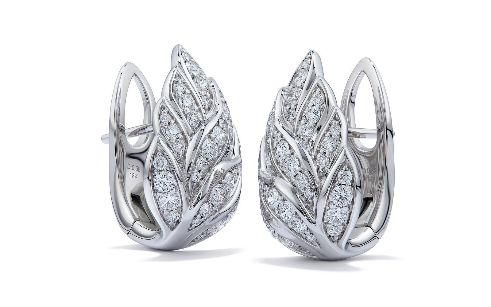 D Flawless Diamond Earrings set in 18K White Gold