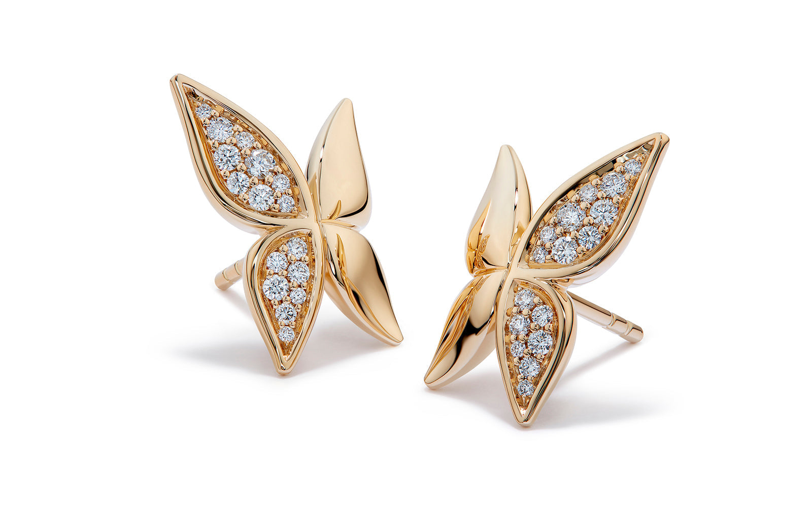 0.22ct D Flawless Diamonds Earrings set in 18K Yellow Gold