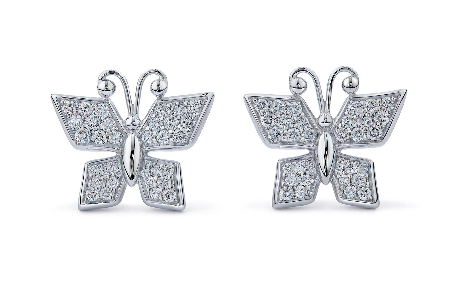 D Flawless Diamond Earrings set in 18K White Gold