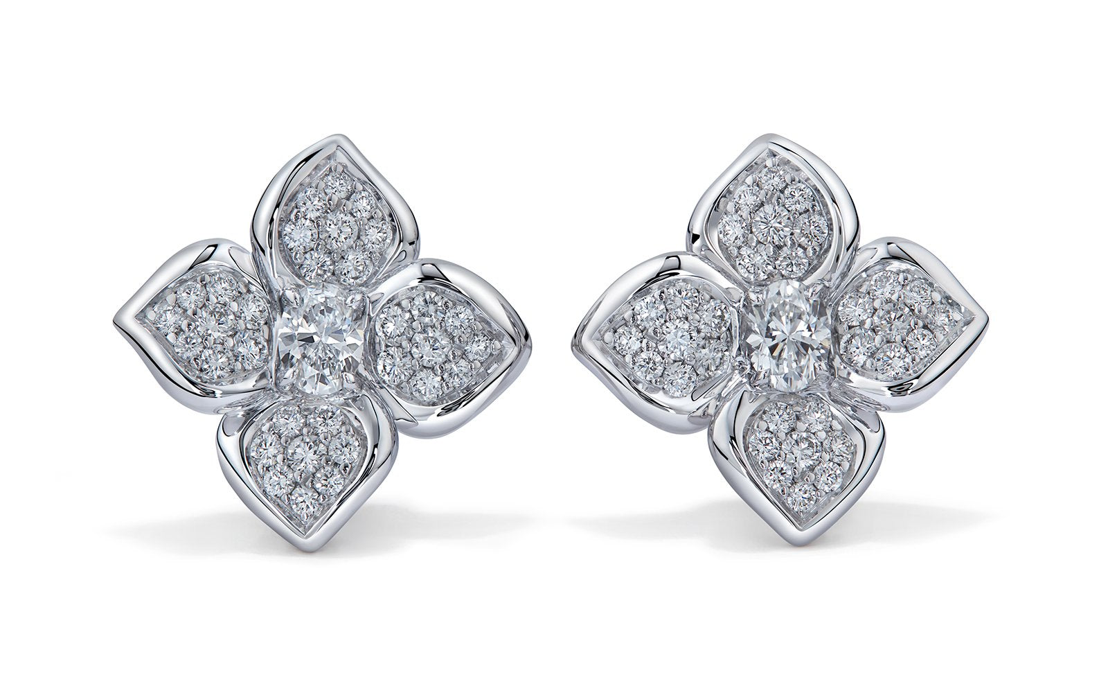 D Flawless Diamond Earrings set in 18K White Gold