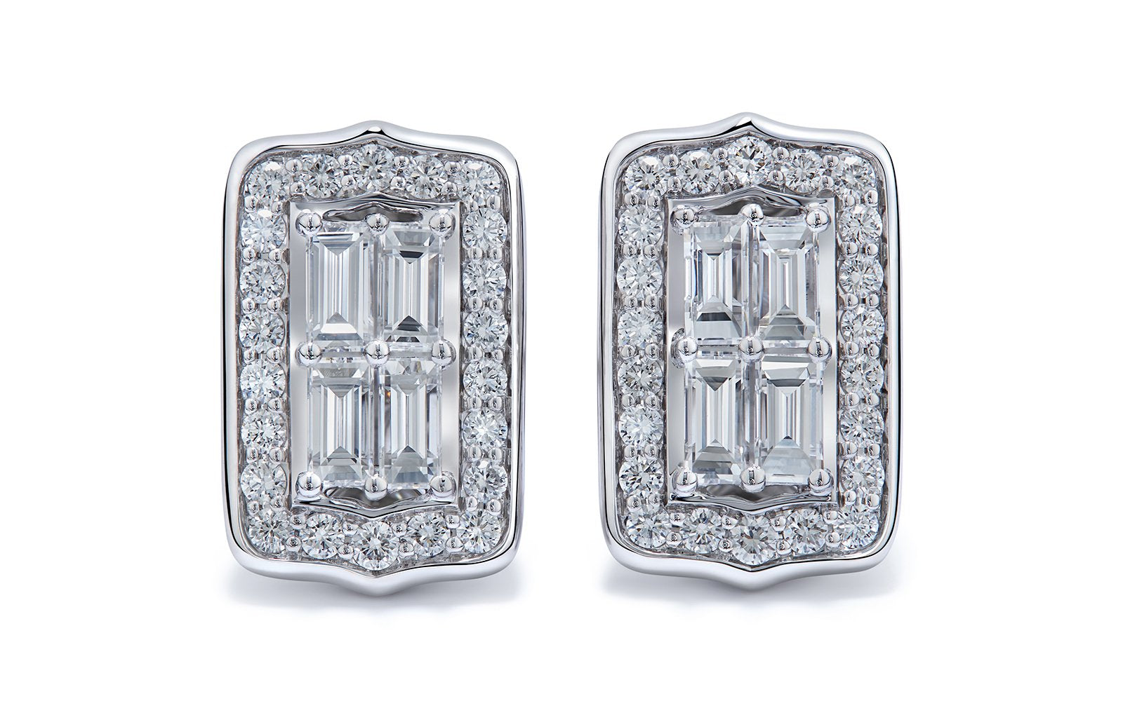 D Flawless Diamond Earrings set in 18K White Gold