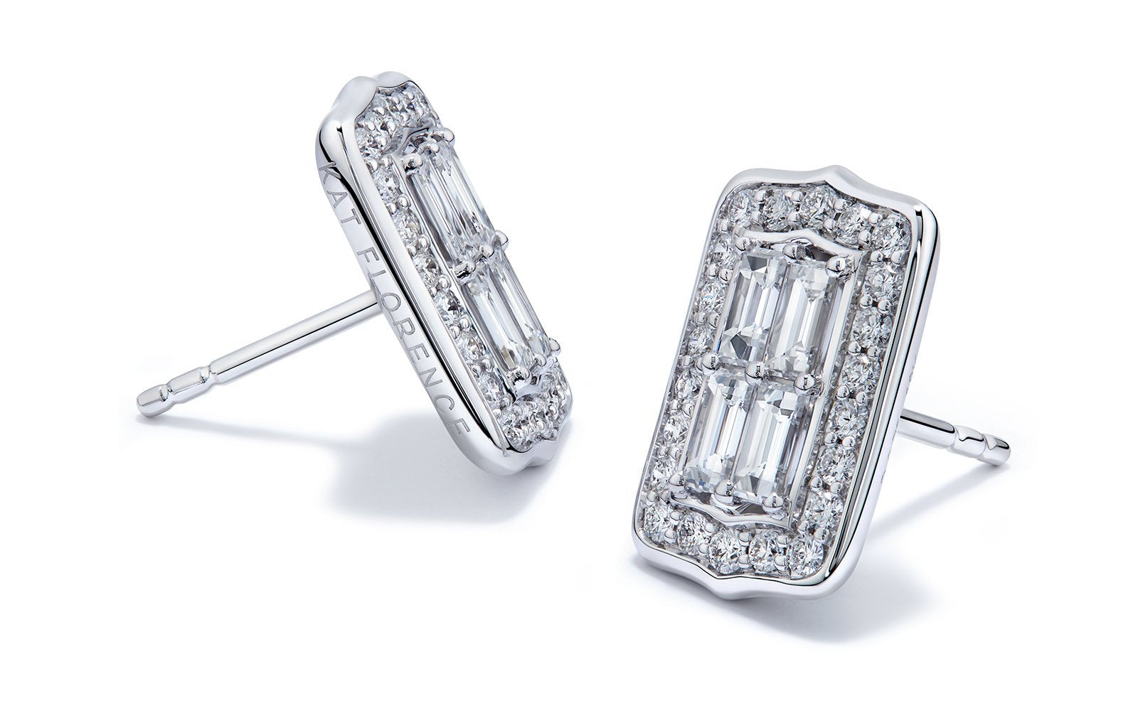D Flawless Diamond Earrings set in 18K White Gold