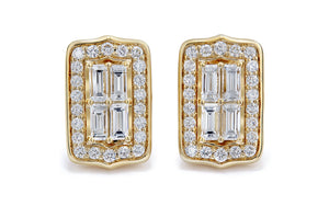 D Flawless Diamond Earrings set in 18K Yellow Gold