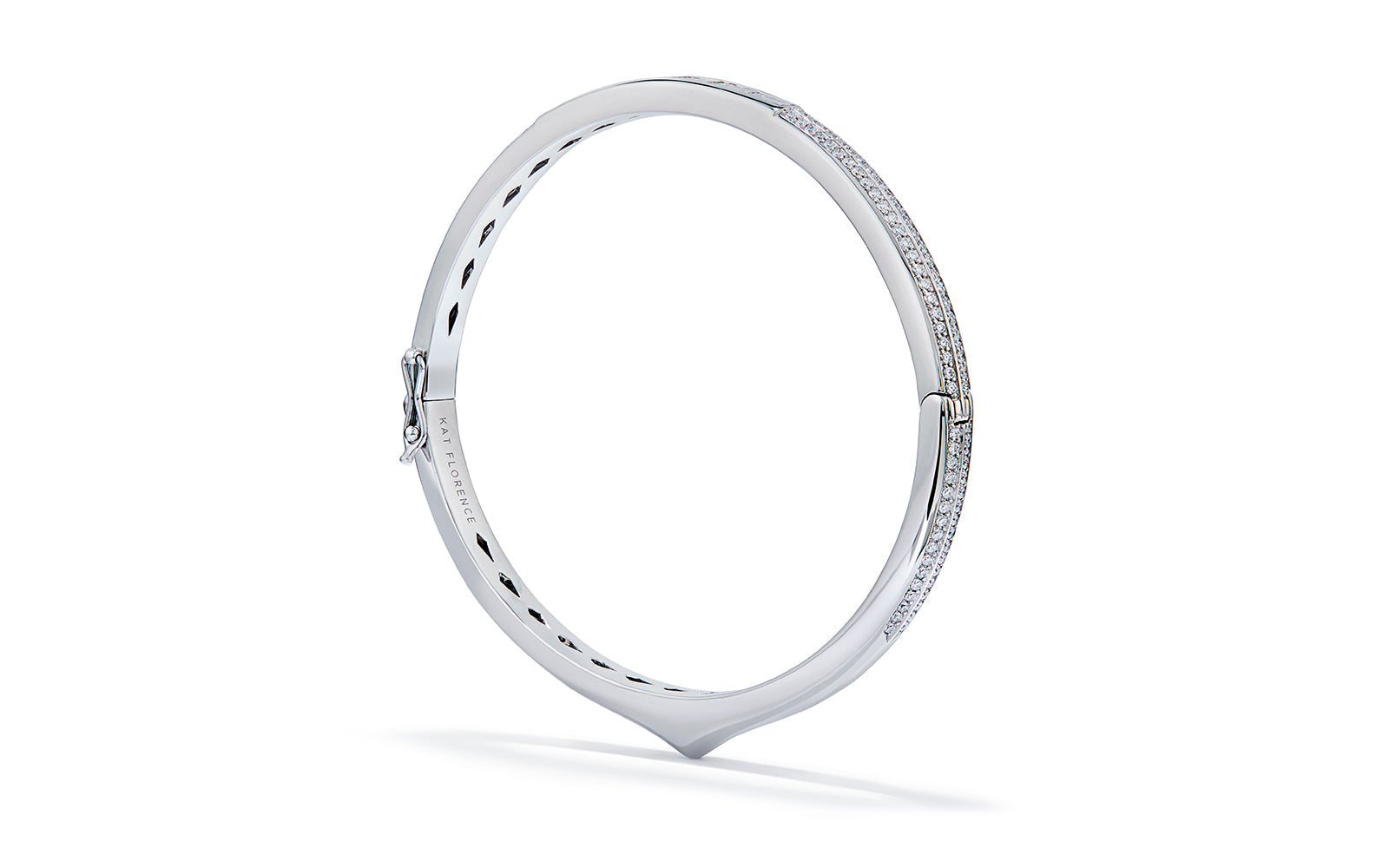 Bold 1.74ct D Flawless Diamond Bangle set in 18K White Gold