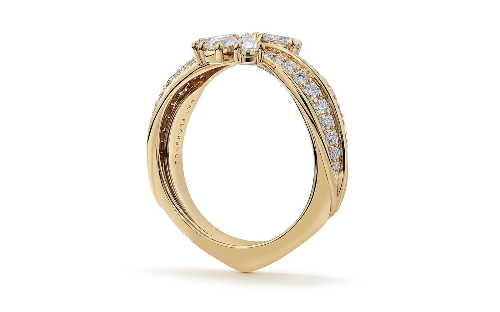 D Flawless Diamond Ring set in 18K Yellow Gold