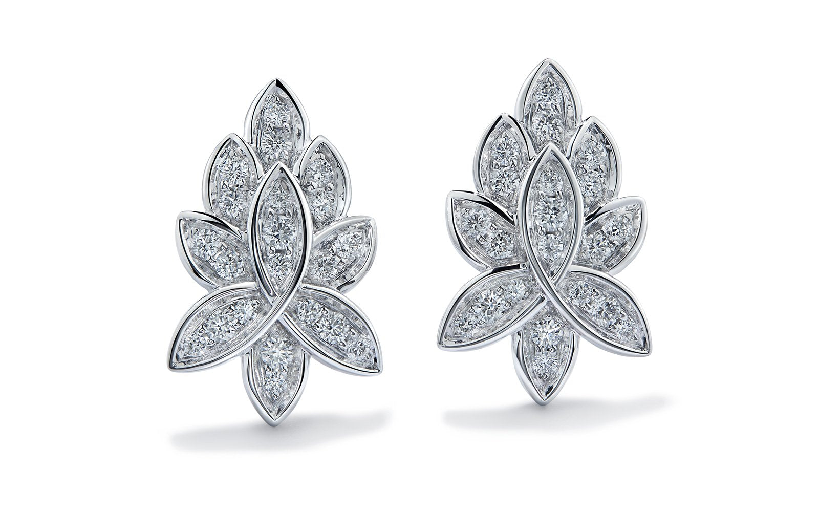 D Flawless Diamond Earrings set in 18K White Gold