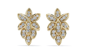 D Flawless Diamond Earrings set in 18K Yellow Gold