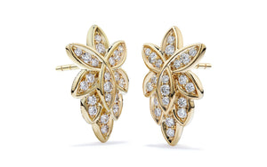 0.7ct D Flawless Diamond Earrings set in 18K Yellow Gold