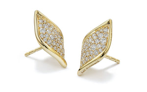 D Flawless Diamond Earrings set in 18K Yellow Gold
