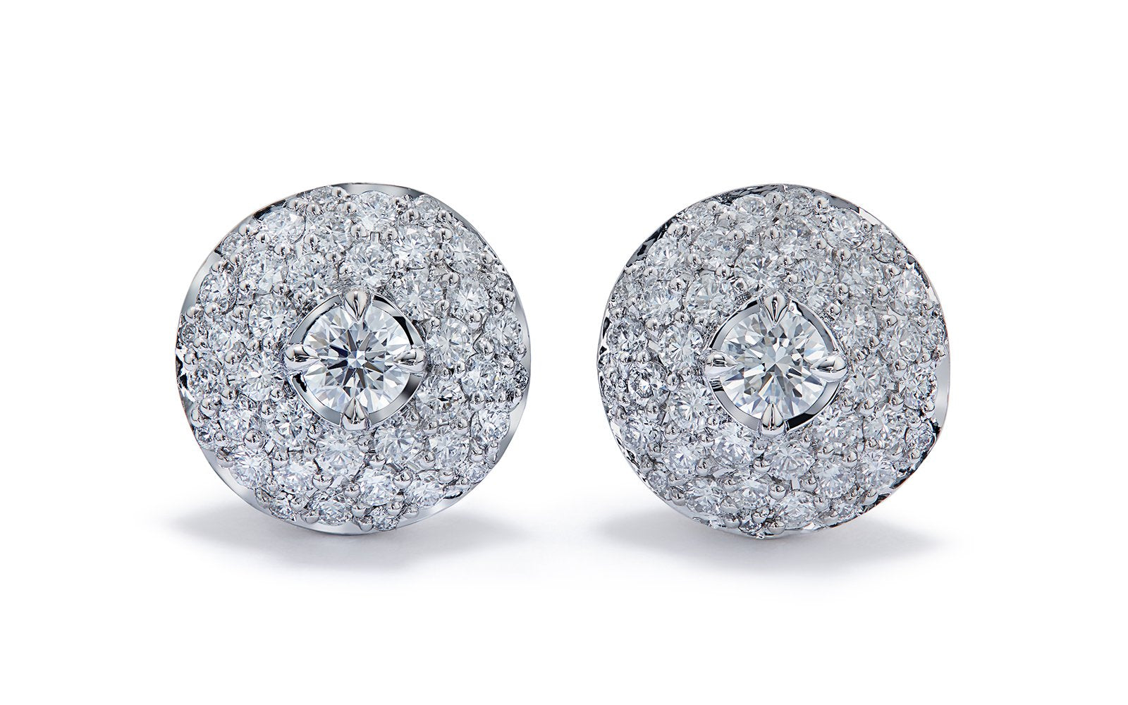 D Flawless Diamond Earrings set in 18K White Gold