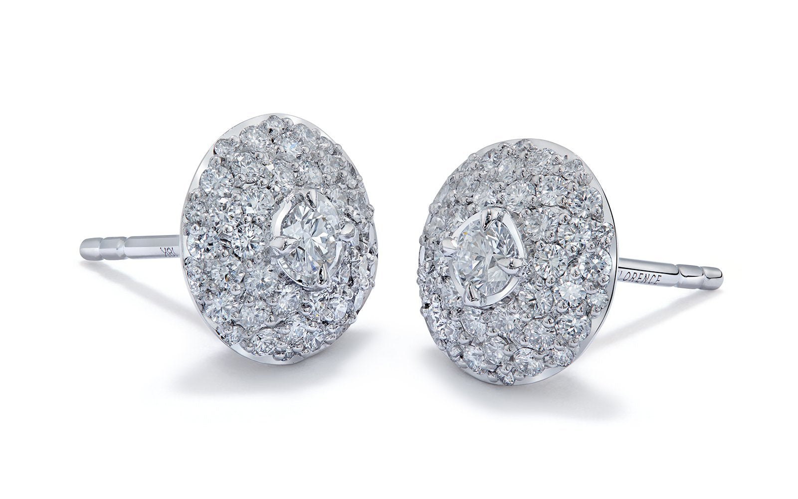 D Flawless Diamond Earrings set in 18K White Gold