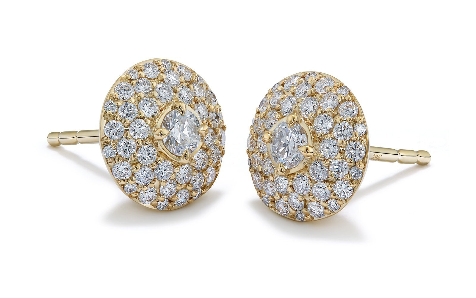 D Flawless Diamond Earrings set in 18K Yellow Gold