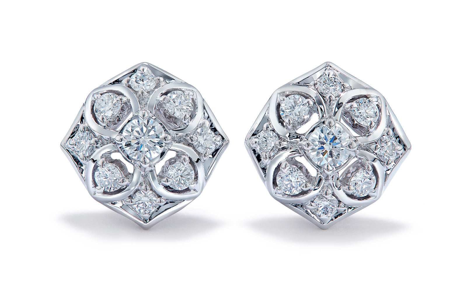 0.64ct D Flawless Diamond Earrings set in 18K White Gold